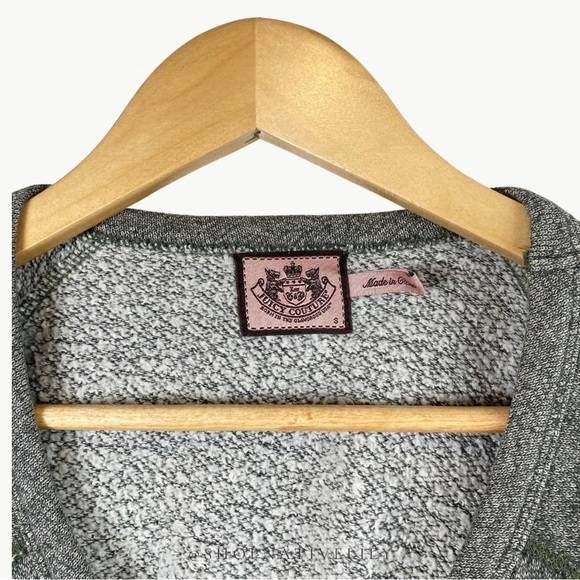 VINTAGE Y2K Juicy Couture Women’s Crop Raglan Terry Sweatshirt Sz Small, Green - Picture 4 of 9